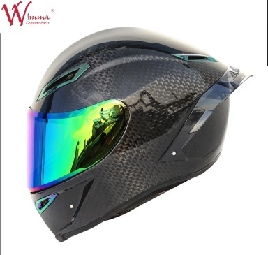 Full Face Motorcycle Helm Retro Carbon Fiber Ventilasi yang sangat baik Kenyamanan Dan Fit