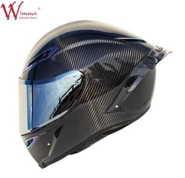 Full Face Motorcycle Helm Retro Carbon Fiber Ventilasi yang sangat baik Kenyamanan Dan Fit