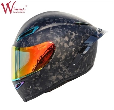 Full Face Motorcycle Helm Retro Carbon Fiber Ventilasi yang sangat baik Kenyamanan Dan Fit
