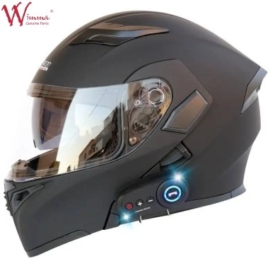 Sepeda Motor Full Face Helm Sepeda Elektronik Windproof Fog Proof Dengan Ventilasi yang Bisa Disesuaikan