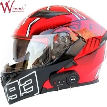 Sepeda Motor Full Face Helm Sepeda Elektronik Windproof Fog Proof Dengan Ventilasi yang Bisa Disesuaikan
