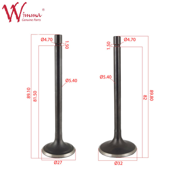 Input dan Exhaust Valve Motorcycle Parts Engine Valve Bahan baja tahan karat berkualitas baik CG200