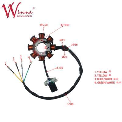 Sepeda motor Magneto Stator Coil Stator Comp suku cadang Aksesoris XY200GY6 Wimma Tembaga