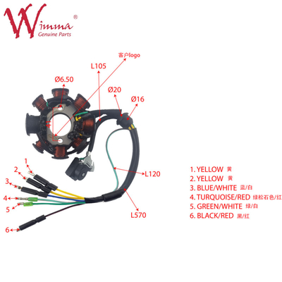 Magnetic Stator Coil Kompleks Bagian Listrik Sepeda Motor SKR200S Wimma Kualitas Tinggi