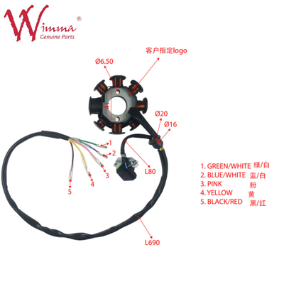 Sepeda Motor Magnetic Stator Coil Lengkap FX250AK47 ISO9001 Terdaftar