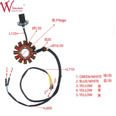Sepeda Motor Magnetik Stator Coil Stator Comp DY200WOLF Kualitas Baik 8 Pole